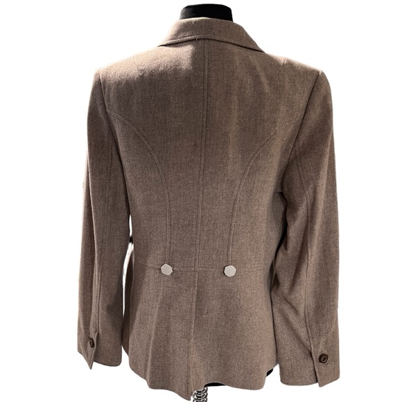 NEW Banana Republic Tan Cashmere & Wool Blend 3 Button Blazer Women’s size 12 - Picture 4 of 9